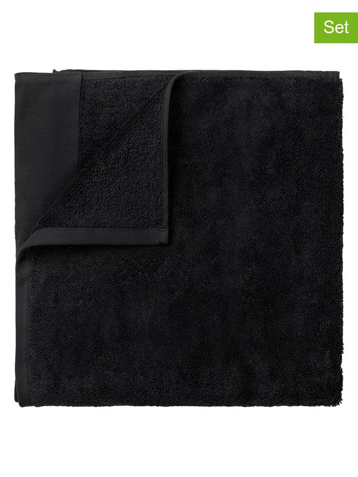 Blomus Ręczniki (2 szt.) "Riva" w kolorze czarnym dla gości - 50 x 30 cm rozmiar: onesize