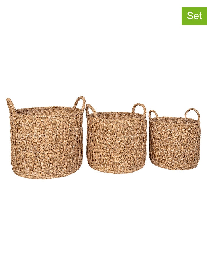 House Nordic Kosze (3 szt.) "Krabi" w kolorze jasnobrązowym rozmiar: onesize