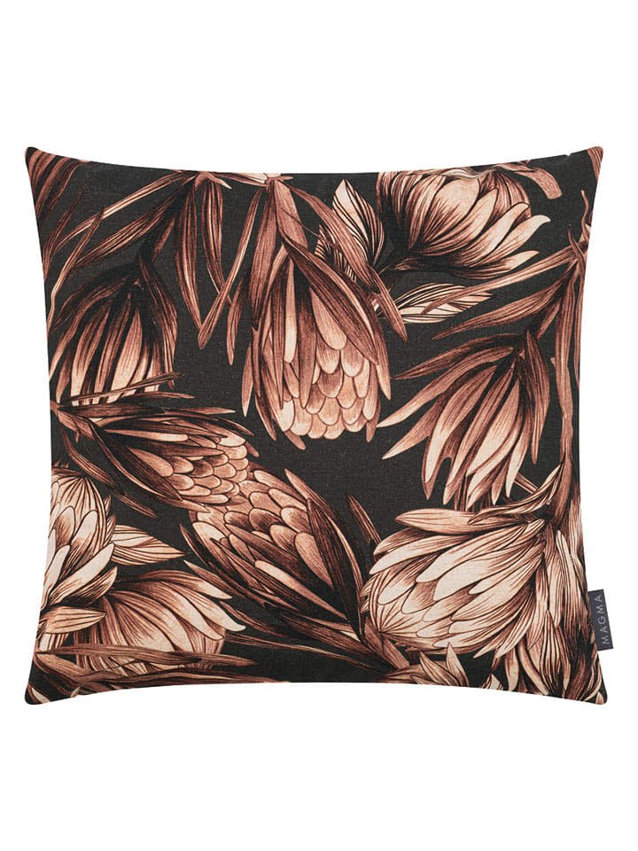 Magma Heimtex Poszewka "Protea" w kolorze czarno-brązowym na poduszkę - 50 x 50 cm rozmiar: onesize