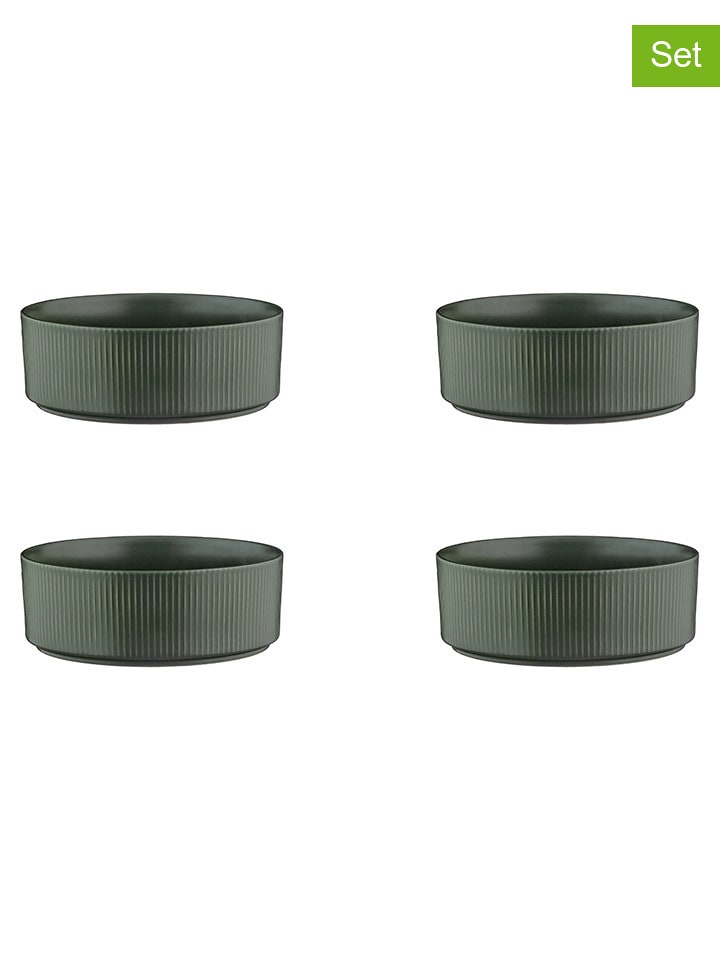 Björn Miski śniadaniowe (4 szt.) "Scandi" w kolorze oliwkowym - Ø 16,5 cm rozmiar: onesize