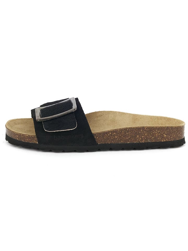 BABUNKERS Family Skórzane klapki w kolorze czarnym rozmiar: 41