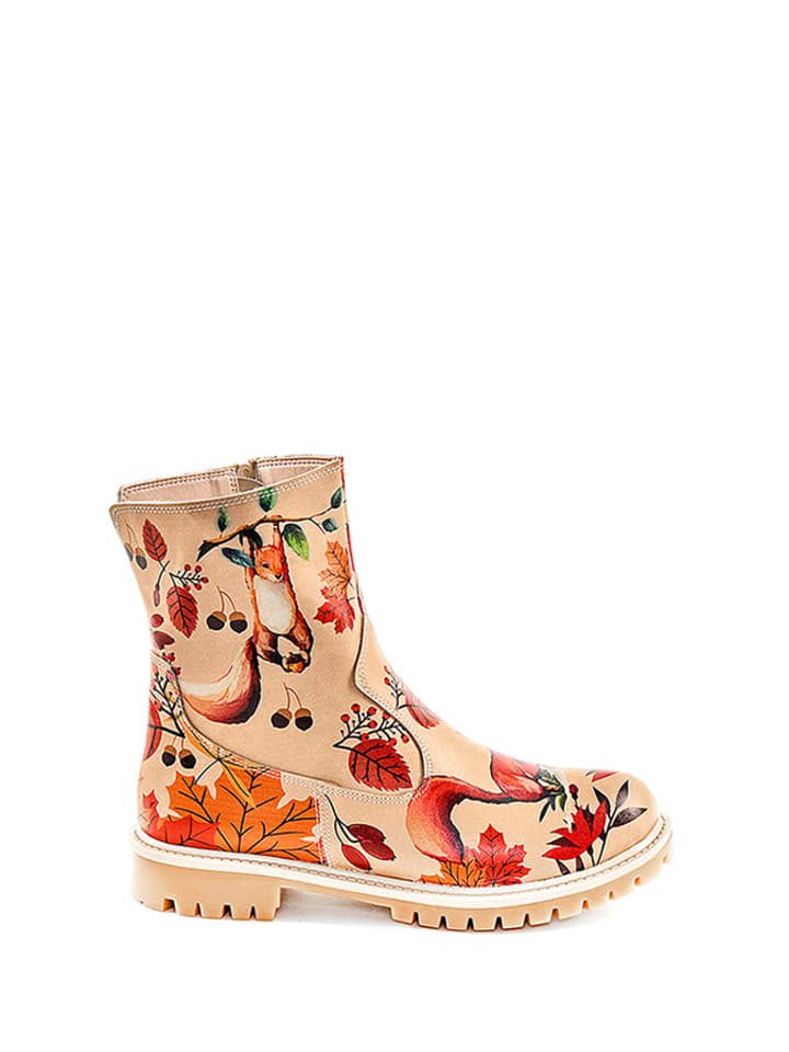 Streetfly Botki w kolorze beżowym ze wzorem rozmiar: 40