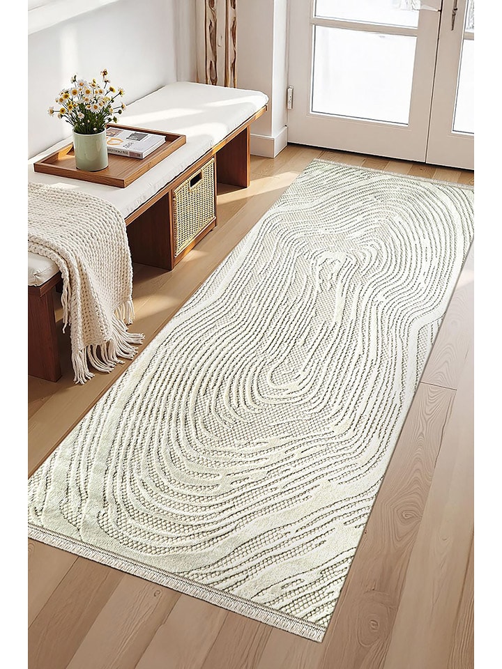 ABERTO DESIGN Dywan w kolorze kremowym rozmiar: 80x150 cm