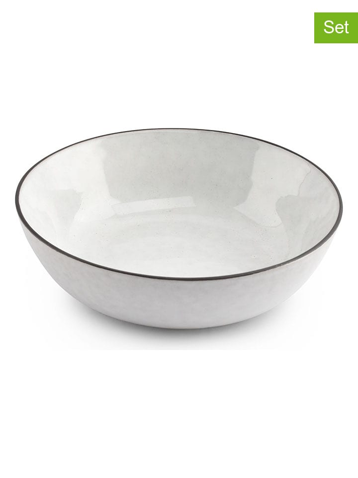 Salt and Pepper Miski (4 szt.) "Fina" w kolorze biało-czarnym - wys. 4 x Ø 13 cm rozmiar: onesize