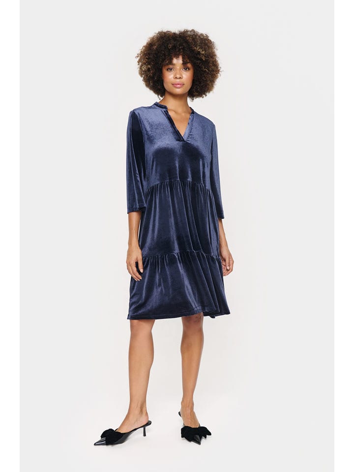 SAINT TROPEZ Aksamitna sukienka w kolorze granatowym rozmiar: S