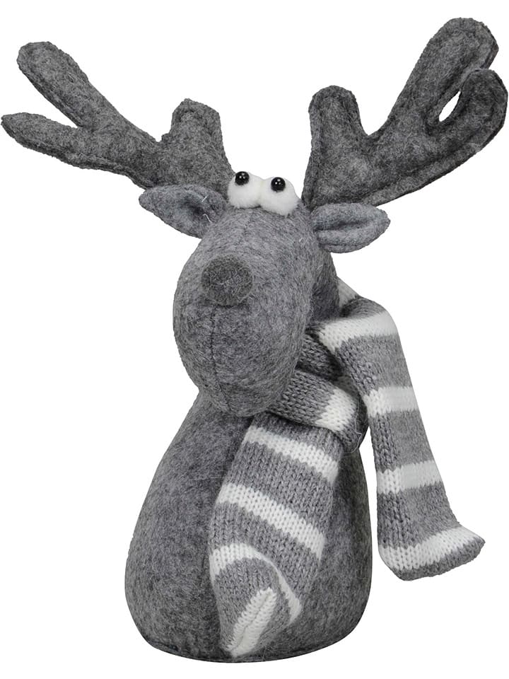 POSIWIO Figurka dekoracyjna "Moose" w kolorze szarym - 17 x 21 x 11 cm rozmiar: onesize