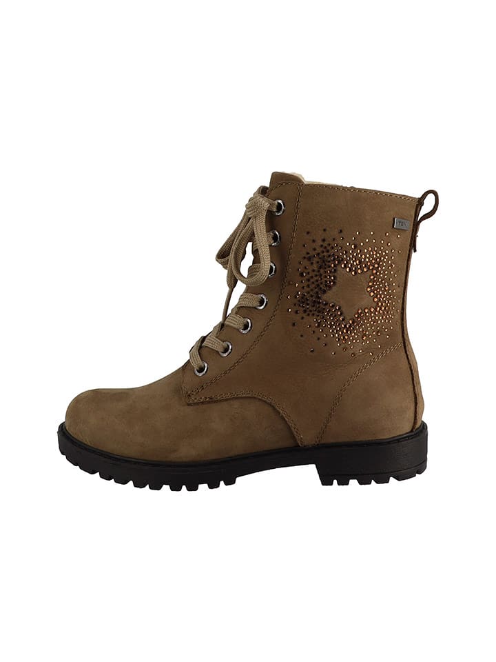 Lurchi Skórzane botki "Indira" w kolorze jasnobrązowym rozmiar: 32