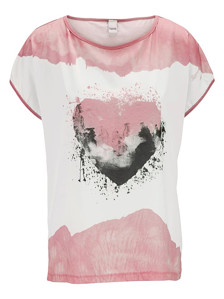 Heine Koszulka w kolorze jasnoróżowo-białym rozmiar: 46