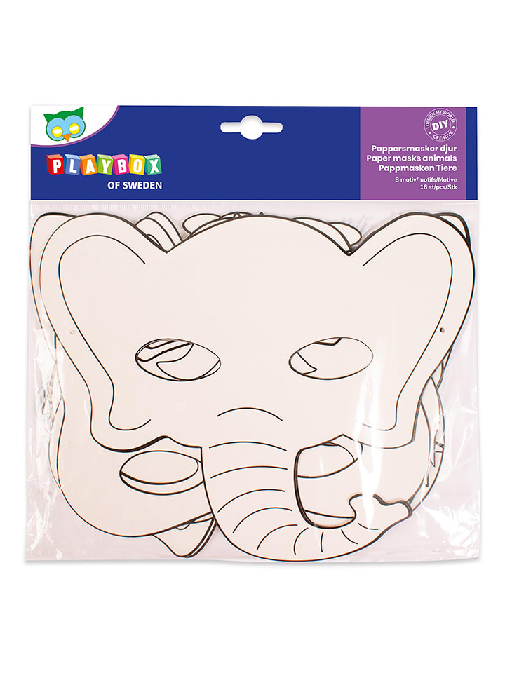 Playbox Tekturowe maski (16 szt.) - 3+ rozmiar: onesize