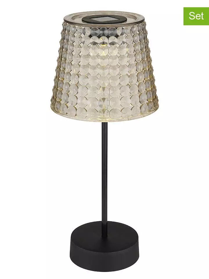 Globo lighting Solarne lampy LED (2 szt.) w kolorze czarno-beżowym- wys. 29 x Ø 12,5 cm rozmiar: onesize