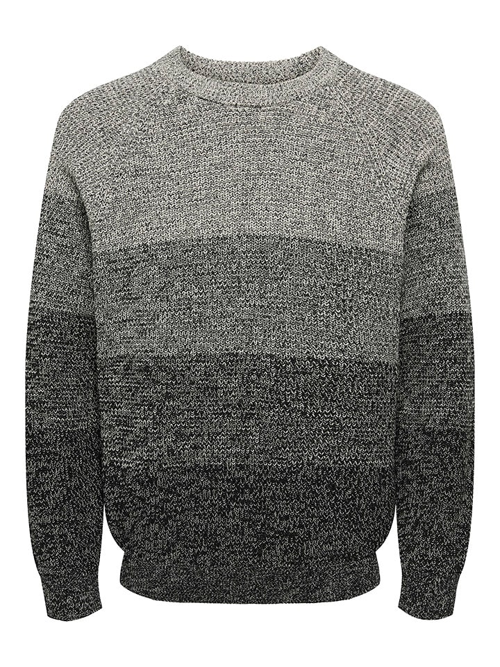 ONLY & SONS Sweter "Birk" w kolorze czarno-szarym rozmiar: XL