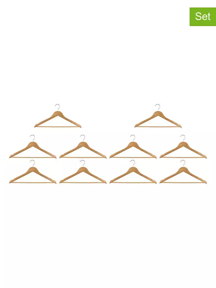 Alpina Wieszaki (10 szt.) w kolorze jasnobrązowym - 44 x 23 cm rozmiar: onesize