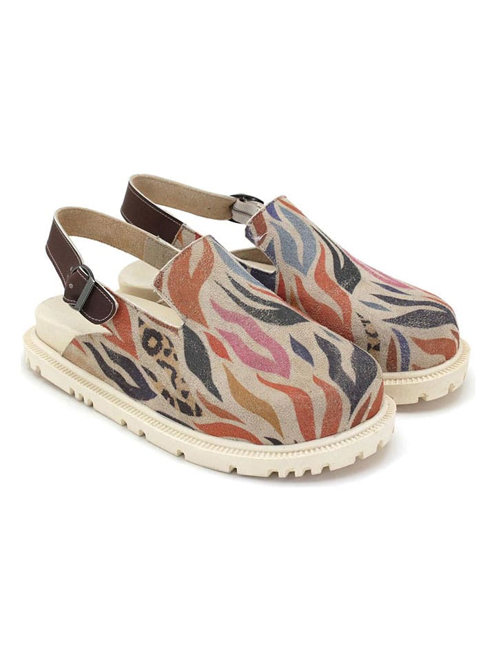 Goby Skórzane chodaki w kolorze beżowo-jasnobrązowym rozmiar: 39