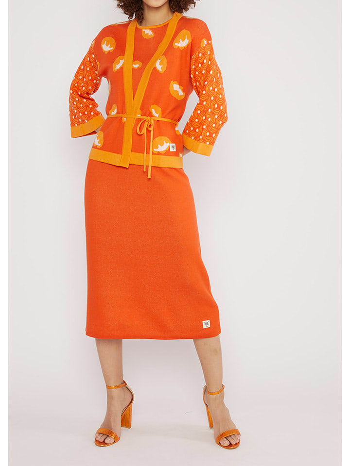 Blutsgeschwister Kardigan "Mingle Mangleartistic" w kolorze pomarańczowym rozmiar: XL