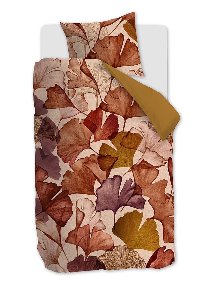 Beddinghouse Komplet pościeli satynowej "Sue Terra" w kolorze pomarańczowo-kremowym rozmiar: 240x200/220 cm