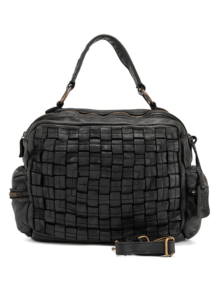 Melina C Skórzana torebka "Alonte" w kolorze czarnym - 36 x 28 x 15 cm rozmiar: onesize