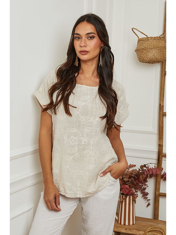 La Compagnie Du Lin Koszulka w kolorze kremowym rozmiar: XL