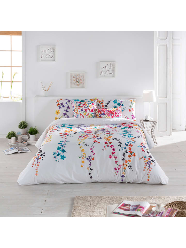 ethere Perkalowa poszwa "Haku" w kolorze białym ze wzorem na kołdrę rozmiar: 260x240 cm