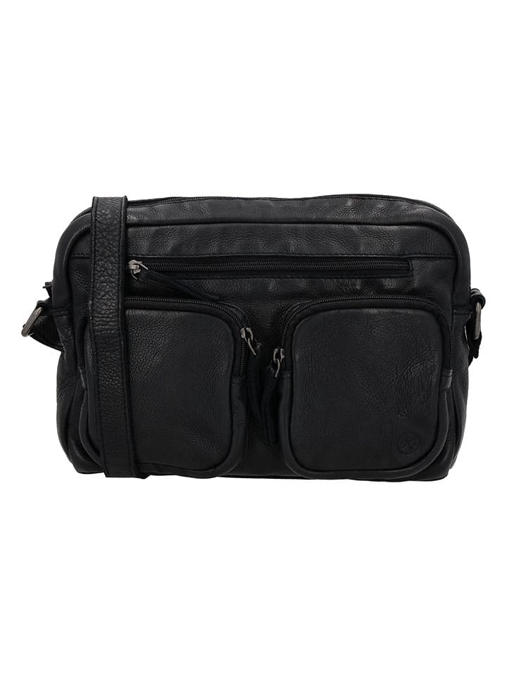 HIDE & STITCHES Skórzana torebka w kolorze czarnym - 27 x 20 x 6 cm rozmiar: onesize