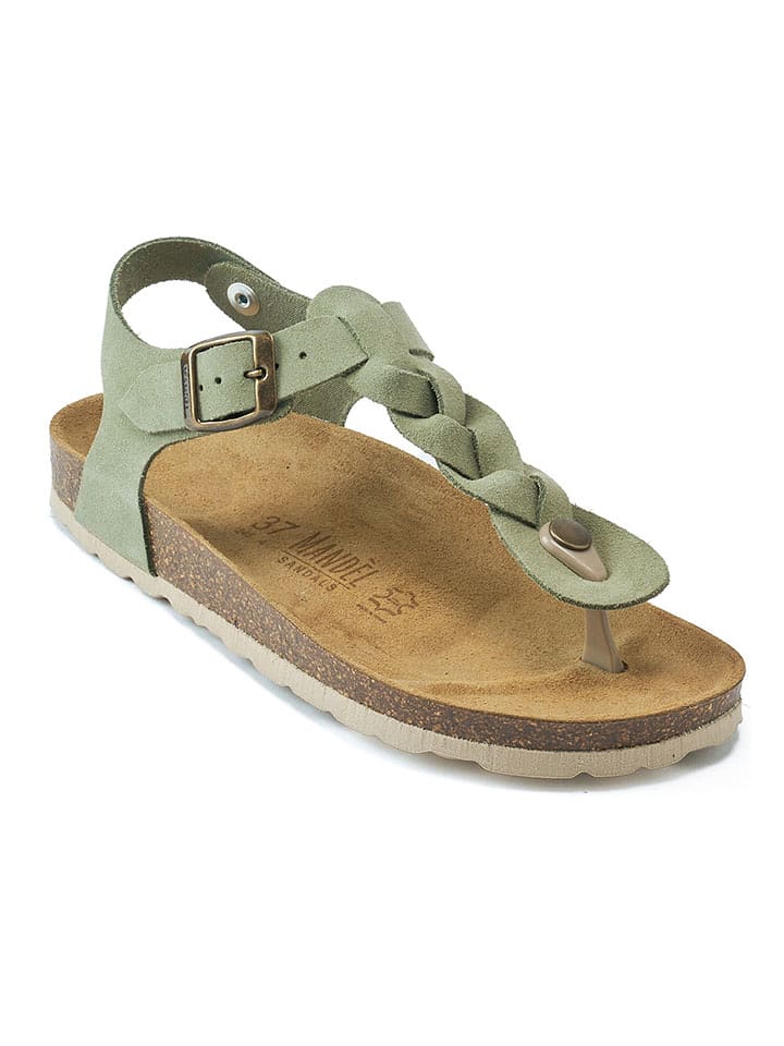 Mandel Skórzane sandały w kolorze zielonym rozmiar: 39
