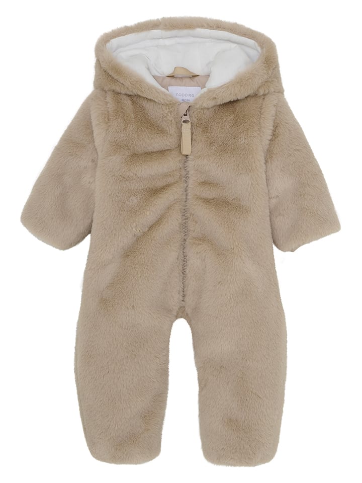 Noppies Pluszowy kombinezon w kolorze szarobrązowym rozmiar: 62