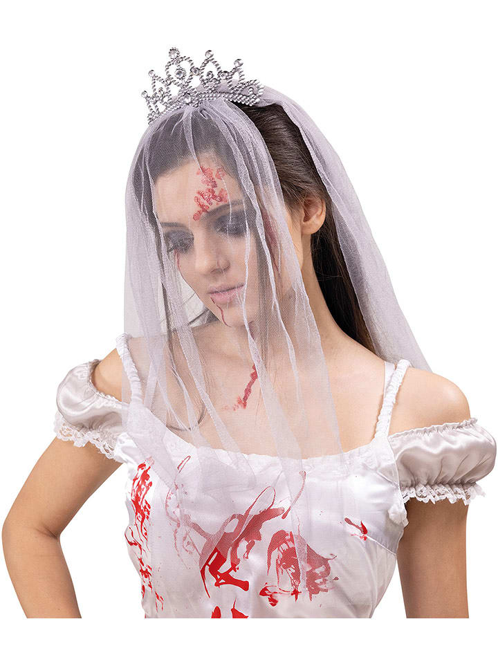 Party x People Welon w kolorze jasnoszarym z diademem rozmiar: onesize