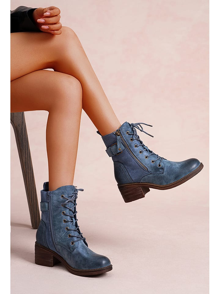 Foreverfolie Botki w kolorze niebieskim rozmiar: 36