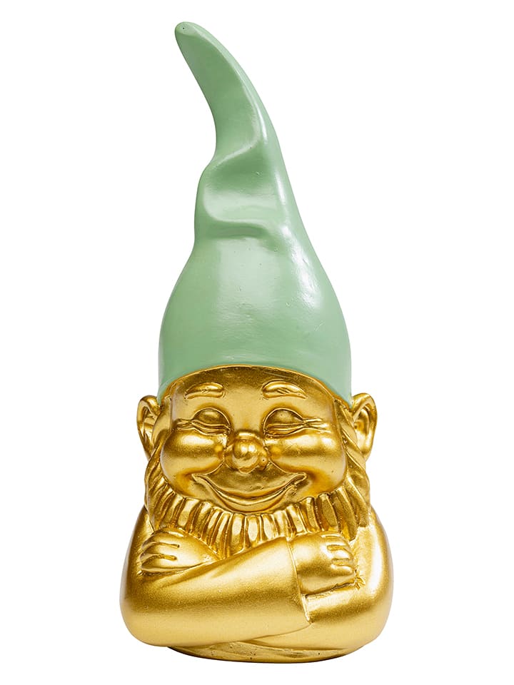 Kare Figurka dekoracyjna "Zwerg" w kolorze zielono-złotym - wys. 21 cm rozmiar: onesize