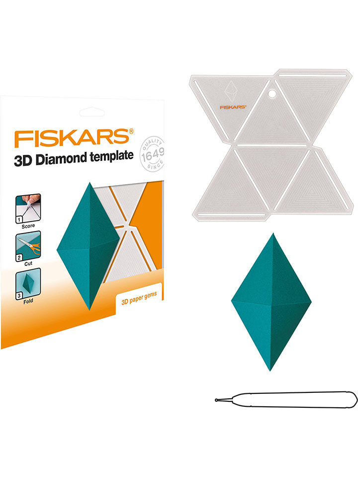 Fiskars Szablon 3D "Diament" w kolorze białym - wys. 15 cm rozmiar: onesize