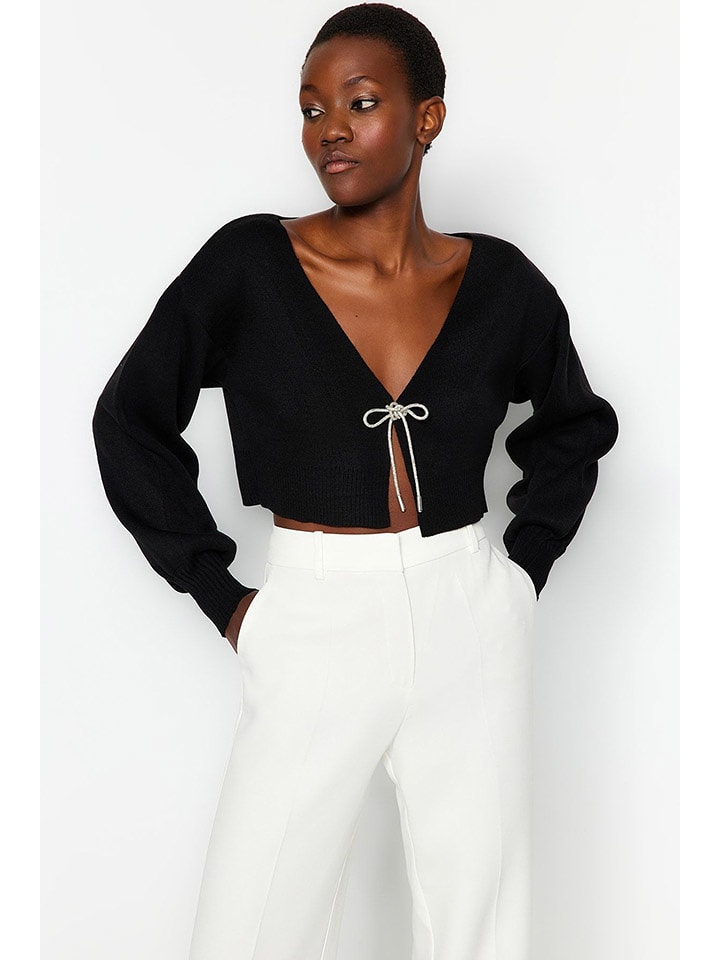 trendyol Kardigan w kolorze czarnym rozmiar: S