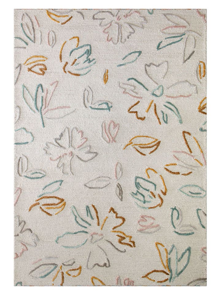 Wecon Home Wełniany dywan "Vee" w kolorze kremowym ze wzorem rozmiar: 70x140 cm