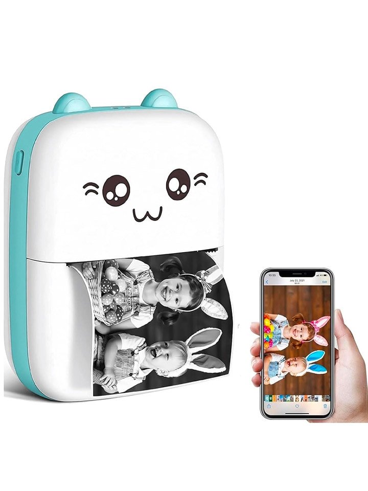 Techkidz Drukarka kieszonkowa "Cat" w kolorze turkusowo-białym - 6+ rozmiar: onesize