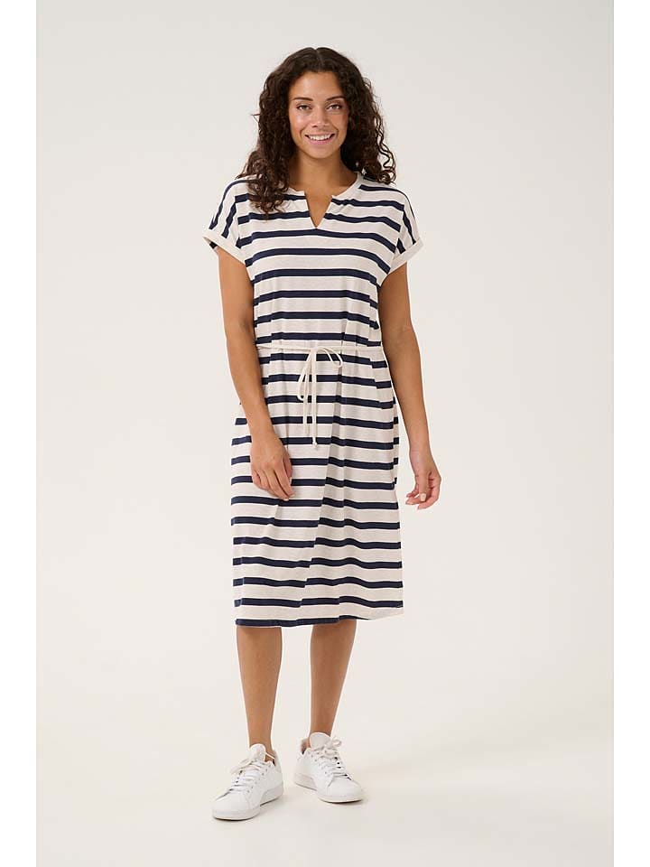 Cream Sukienka w kolorze kremowo-granatowym rozmiar: L