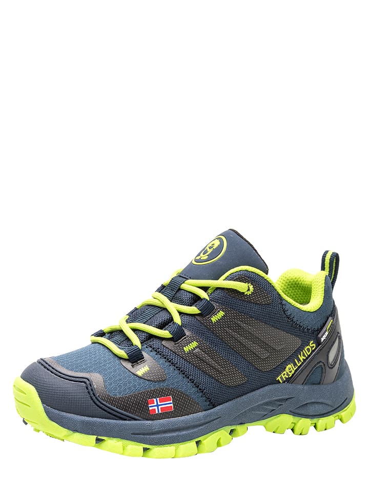 Trollkids Buty trekkingowe "Rondane Hiker Low" w kolorze granatowo-żółtym rozmiar: 28
