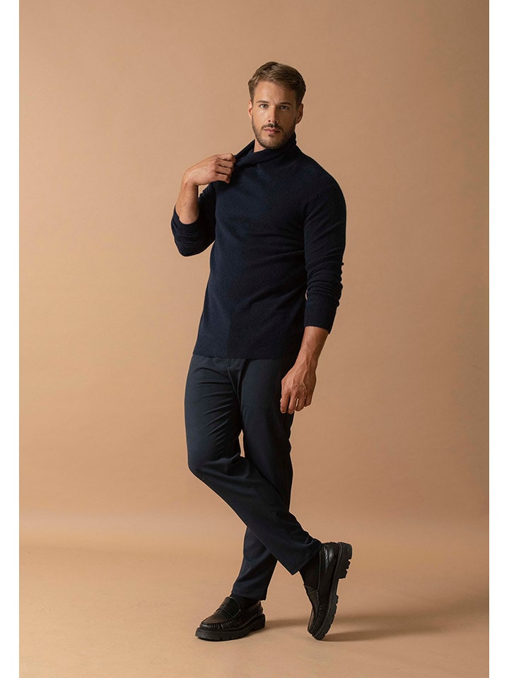 Perfect Cashmere Kaszmirowy golf "Trevor" w kolorze granatowym rozmiar: S