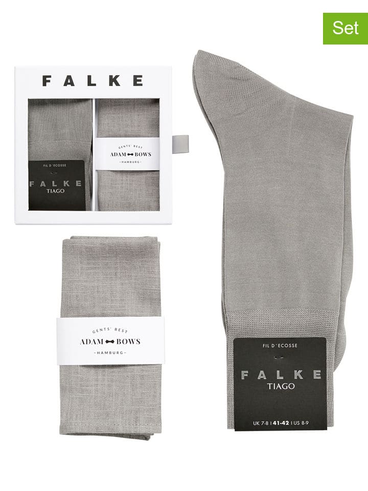 Falke 2-częściowy zestaw w kolorze szarym: skarpety i poszetka rozmiar: 41/42