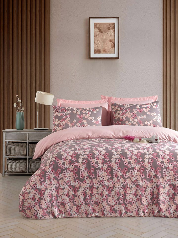 Elizabed Komplet pościeli satynowej w kolorze jasnoróżowym rozmiar: 140x200 cm