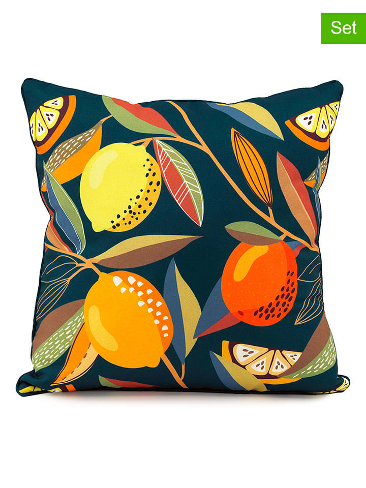 SiL Interiors Poduszki dekoracyjne (2 szt.) w kolorze morsko-kremowym - 40 x 40 cm rozmiar: onesize