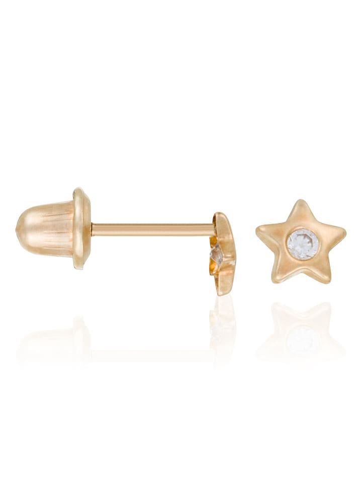 OR ÉCLAT Złote kolczyki-wkrętki "Etoile" z cyrkoniami rozmiar: onesize