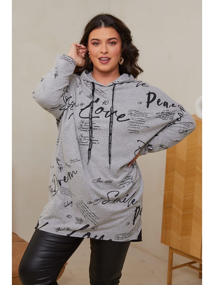 Curvy Lady Sukienka dresowa w kolorze szarym rozmiar: 44/46