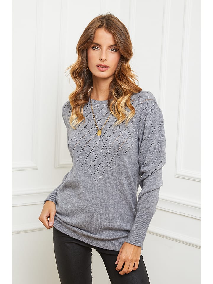 So Cachemire Sweter "Dolly" w kolorze szarym rozmiar: M