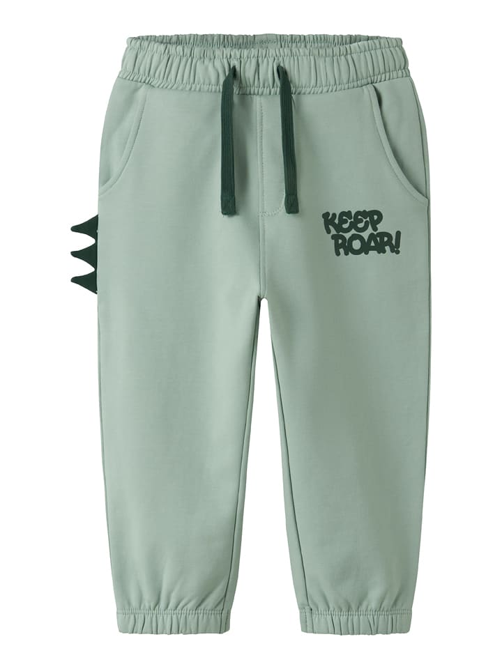 name it Spodnie dresowe "Nash" w kolorze zielonym rozmiar: 116