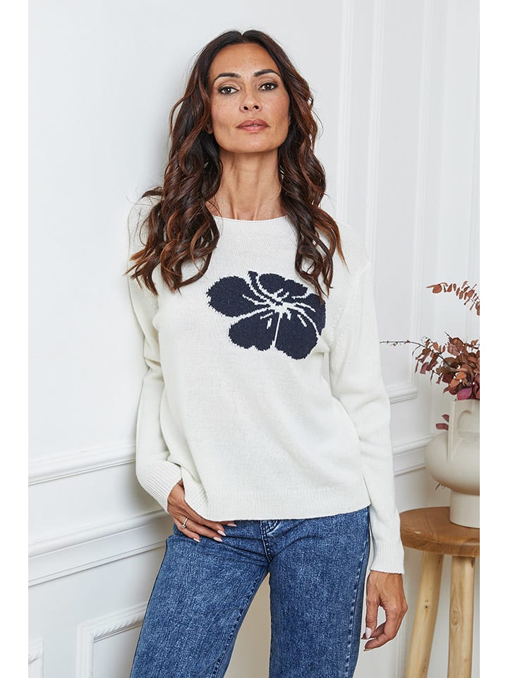 So Cachemire Sweter "Lambi" w kolorze kremowym rozmiar: L