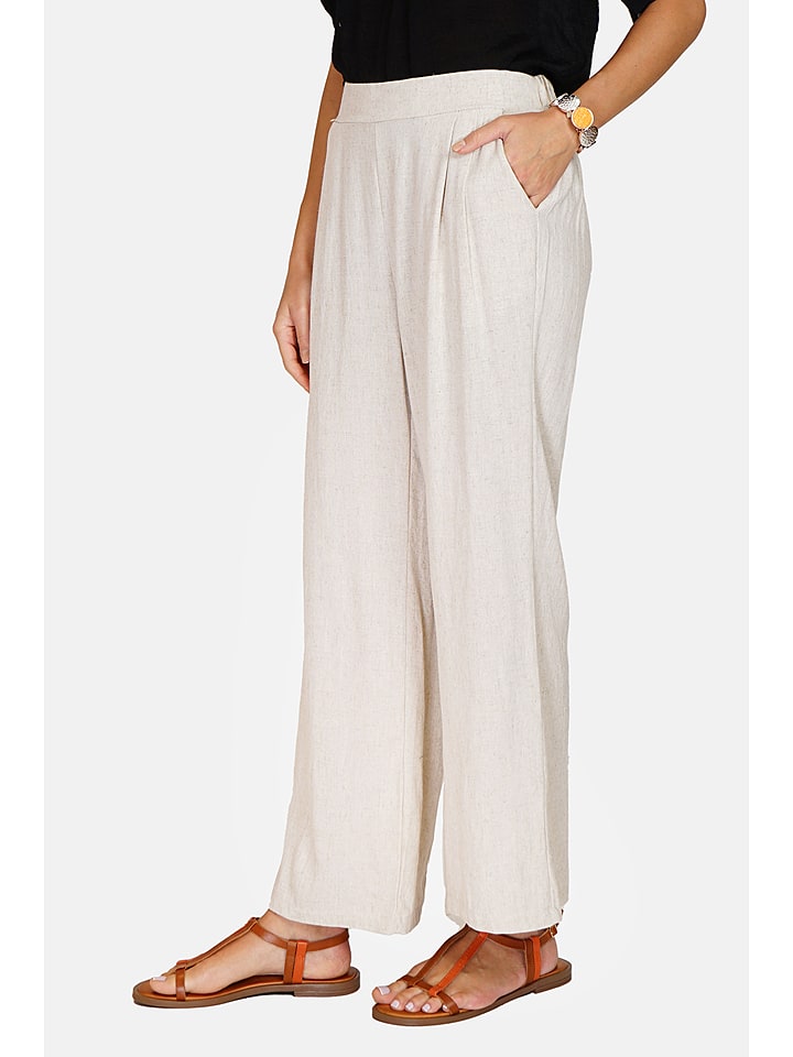 Le Jardin du Lin Spodnie w kolorze kremowym rozmiar: 42