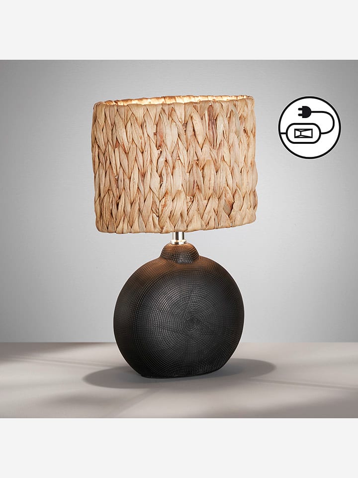 FISCHER & HONSEL Lampa stołowa w kolorze czarno-jasnobrązowym - 13,5 x 38,5 cm rozmiar: onesize