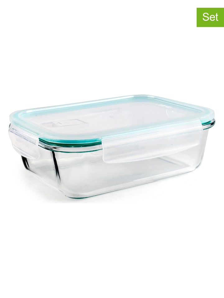 Ibili Pojemniki (3 szt.) "Basic" w kolorze turkusowym - 1 l rozmiar: onesize