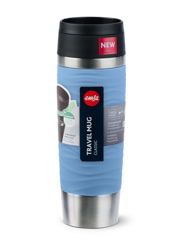 Emsa Kubek termiczny "Travel Mug Waves" w kolorze niebieskim - 500 ml rozmiar: onesize
