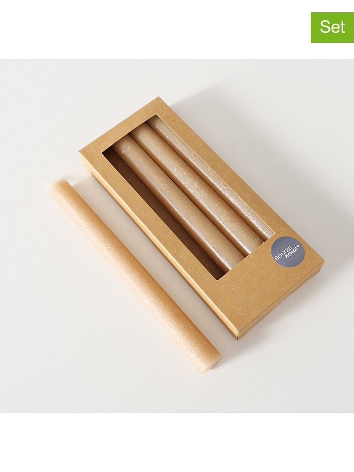 Boltze Świece (4 szt.) "Melia" w kolorze beżowym - wys. 20 cm rozmiar: onesize