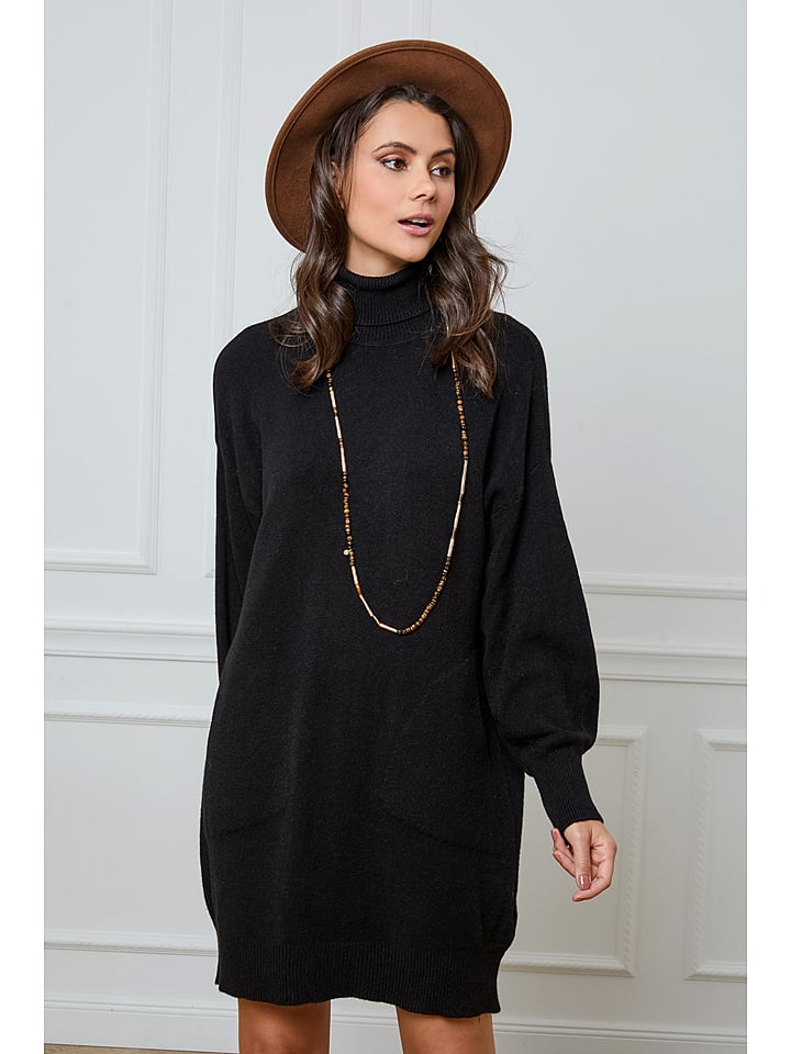 Joséfine Sukienka dzianinowa "Halof" w kolorze czarnym rozmiar: M