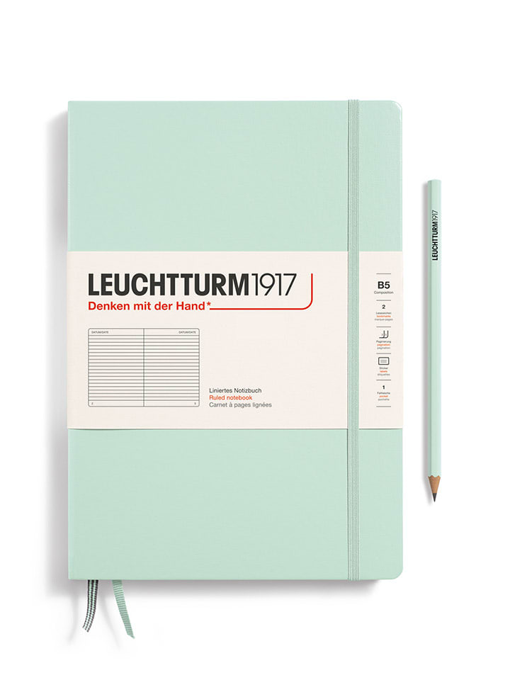 LEUCHTTURM1917 Notatnik w kolorze miętowym w linie - B5 rozmiar: onesize